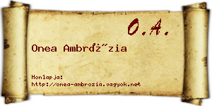 Onea Ambrózia névjegykártya